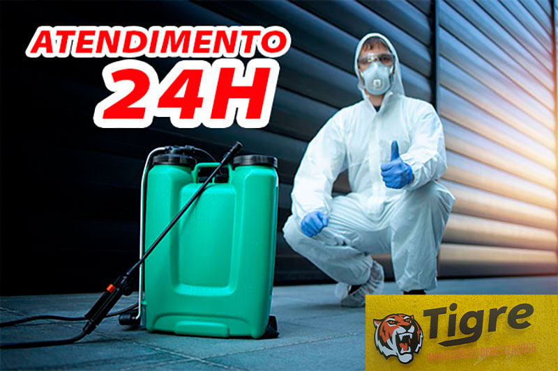 Equipe da Tigre Dedetizadora realizando serviço de controle de pragas